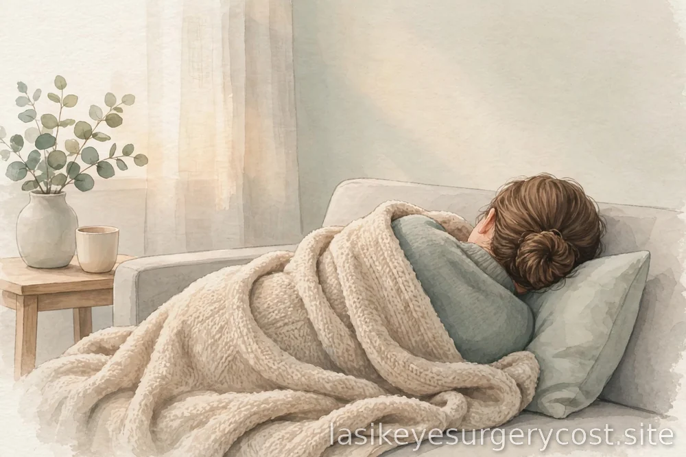 person resting at home before surgery