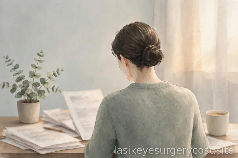 person reading paperwork at a desk