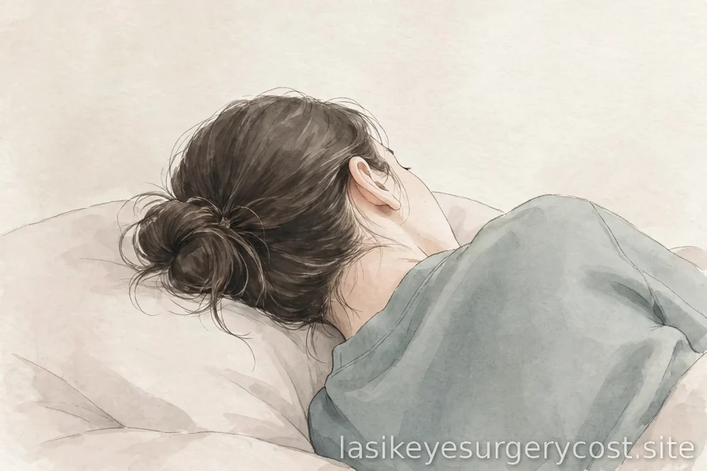 person with eyes closed resting