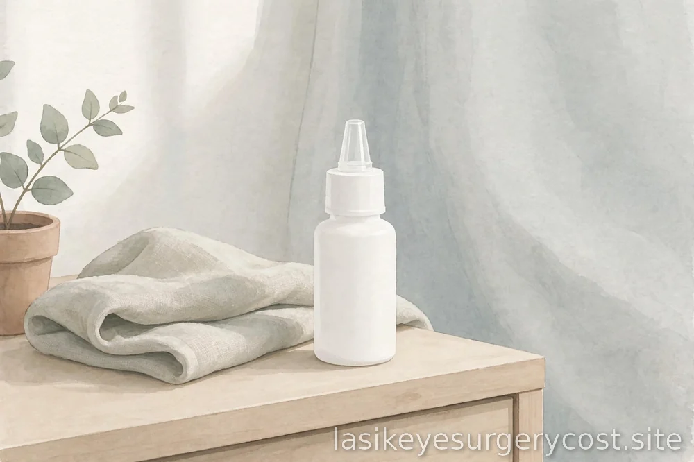 eye drops bottle on a table